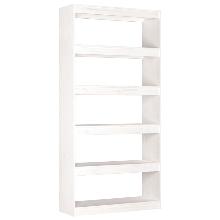 Boekenkast/kamerscherm 80x30x167,4 cm massief grenenhout wit - Griffin Retail