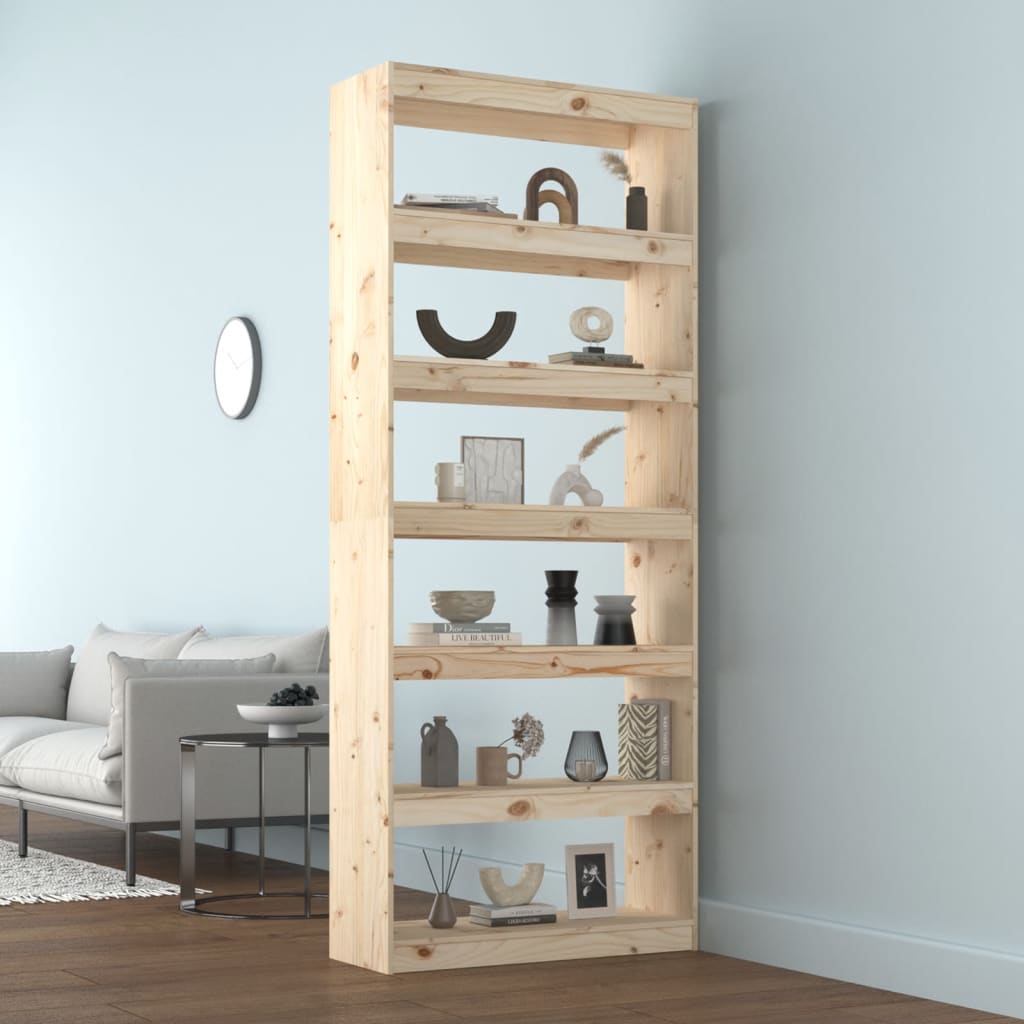 Boekenkast/kamerscherm 80x30x199,5 cm massief grenenhout - Griffin Retail