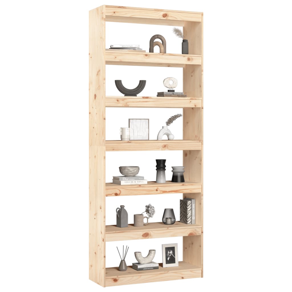 Boekenkast/kamerscherm 80x30x199,5 cm massief grenenhout - Griffin Retail