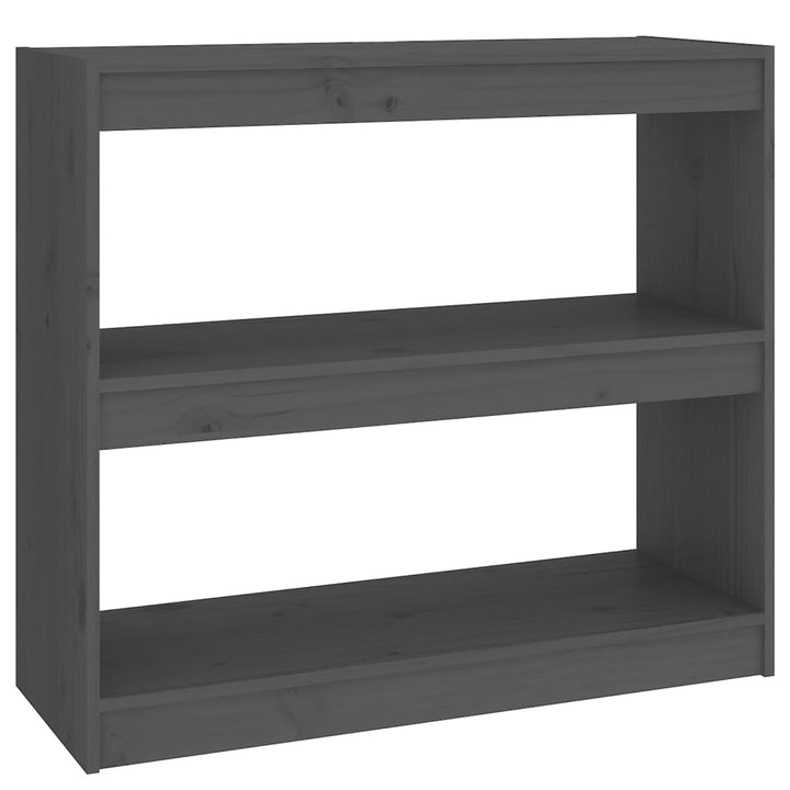 Boekenkast/kamerscherm 80x30x71,5 cm massief grenenhout grijs - Griffin Retail