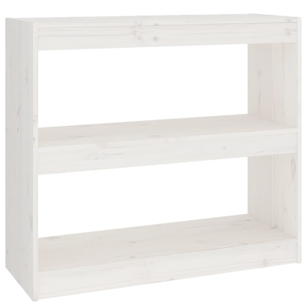 Boekenkast/kamerscherm 80x30x71,5 cm massief grenenhout wit - Griffin Retail