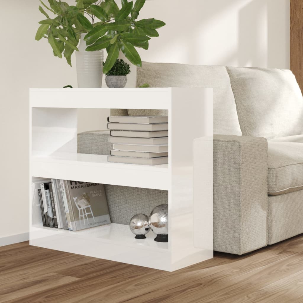 Boekenkast/kamerscherm 80x30x72 cm hoogglans wit - Griffin Retail