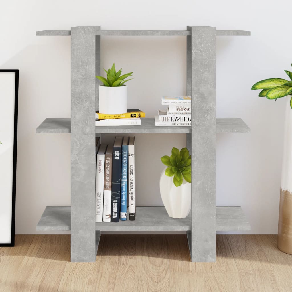 Boekenkast/kamerscherm 80x30x87 cm betongrijs - Griffin Retail