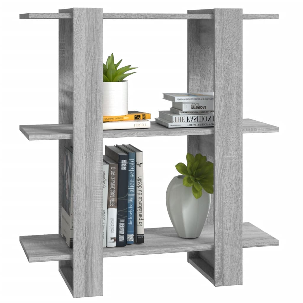 Boekenkast/kamerscherm 80x30x87 cm grijs sonoma eikenkleurig - Griffin Retail