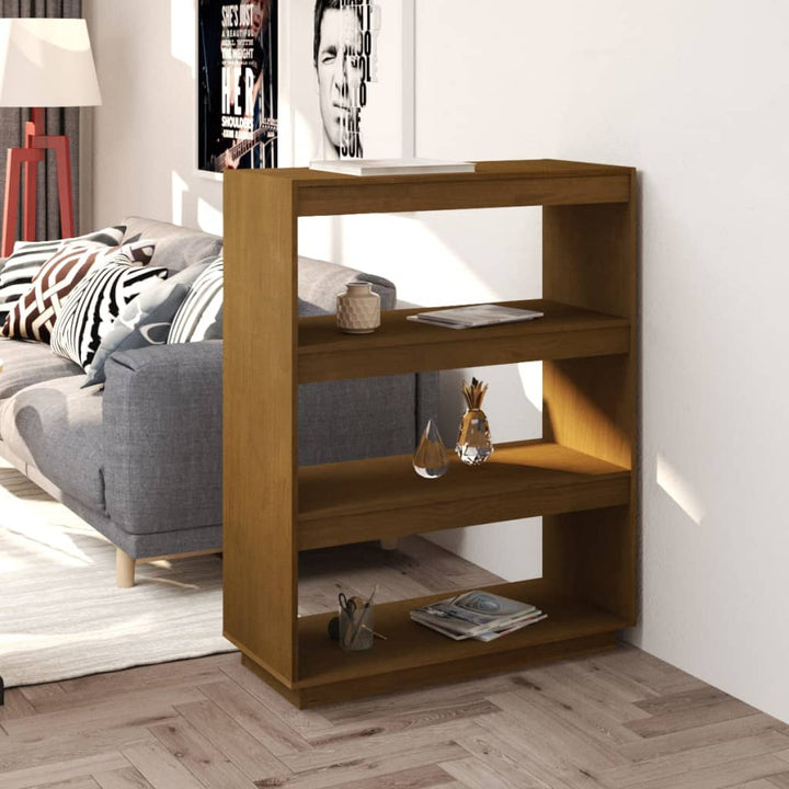 Boekenkast/kamerscherm 80x35x103 cm grenenhout honingbruin - Griffin Retail