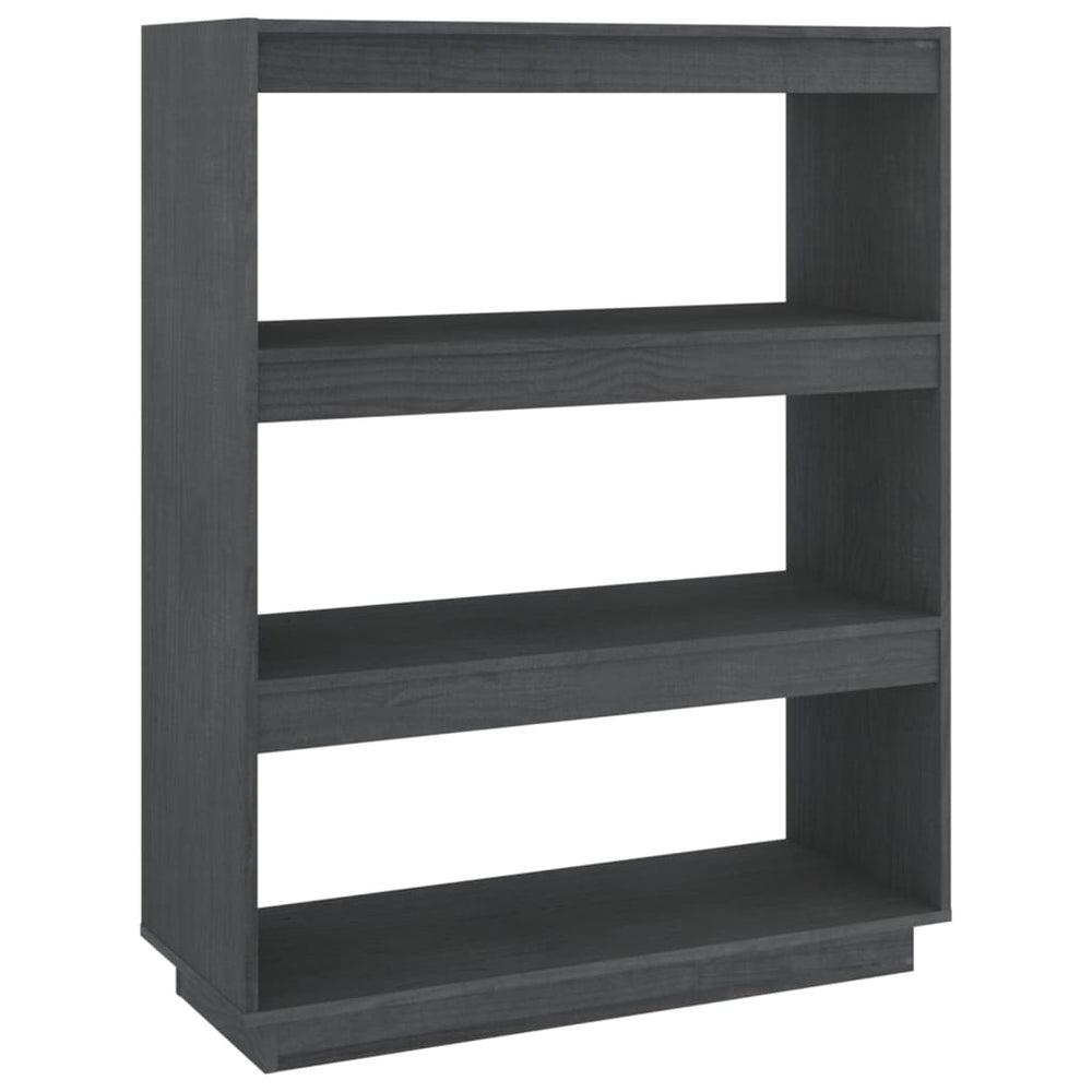 Boekenkast/kamerscherm 80x35x103 cm massief grenenhout grijs - Griffin Retail