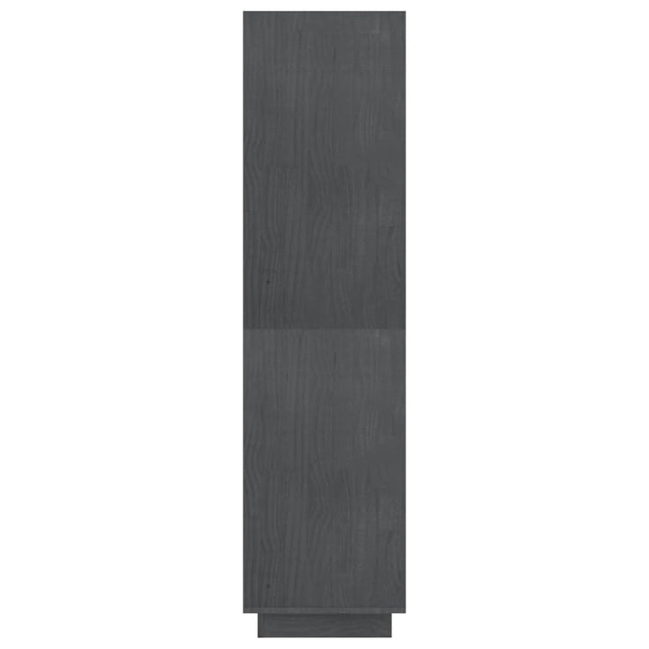 Boekenkast/kamerscherm 80x35x135 cm massief grenenhout grijs - Griffin Retail