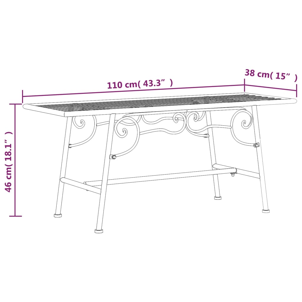 Boombank 110 cm staal zwart - Griffin Retail