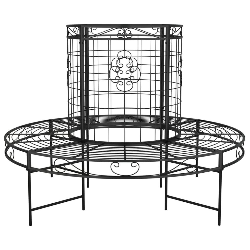 Boombank rond ø˜137 cm staal zwart - Griffin Retail