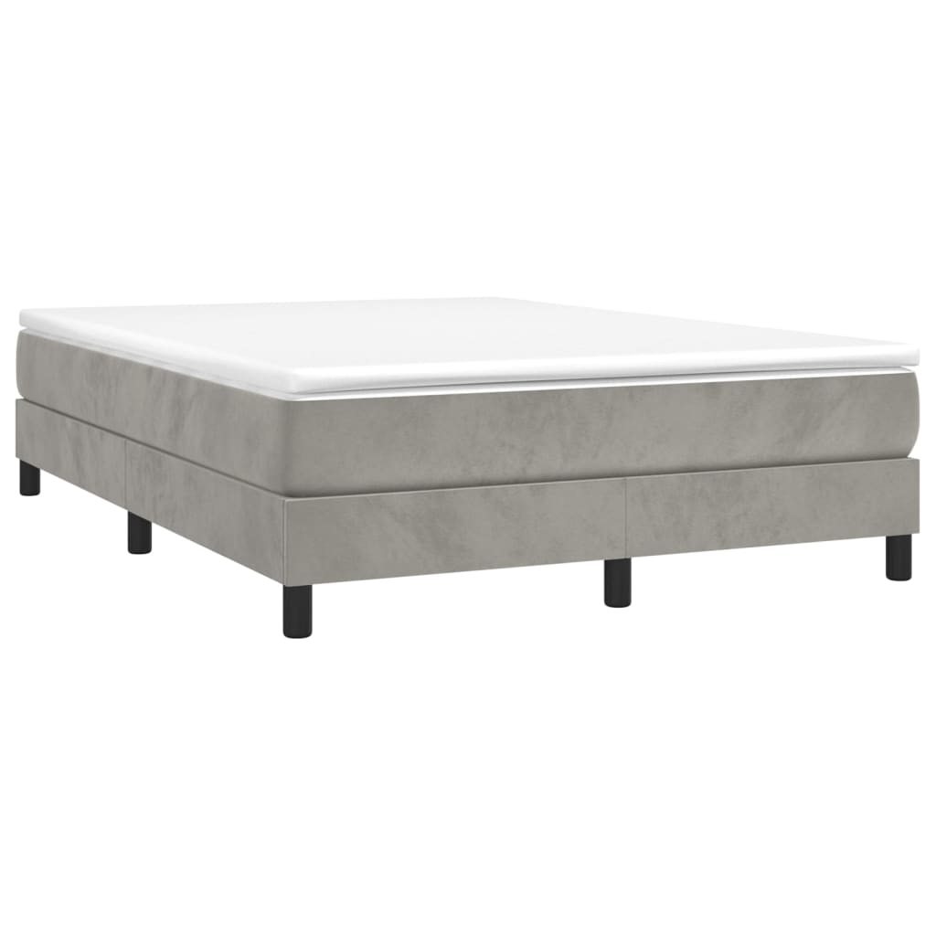 Boxspringframe fluweel lichtgrijs 140x190 cm - Griffin Retail