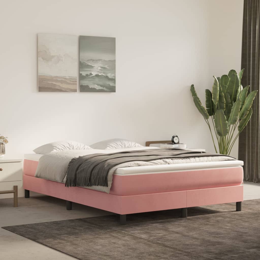 Boxspringframe fluweel roze 140x200 cm - Griffin Retail