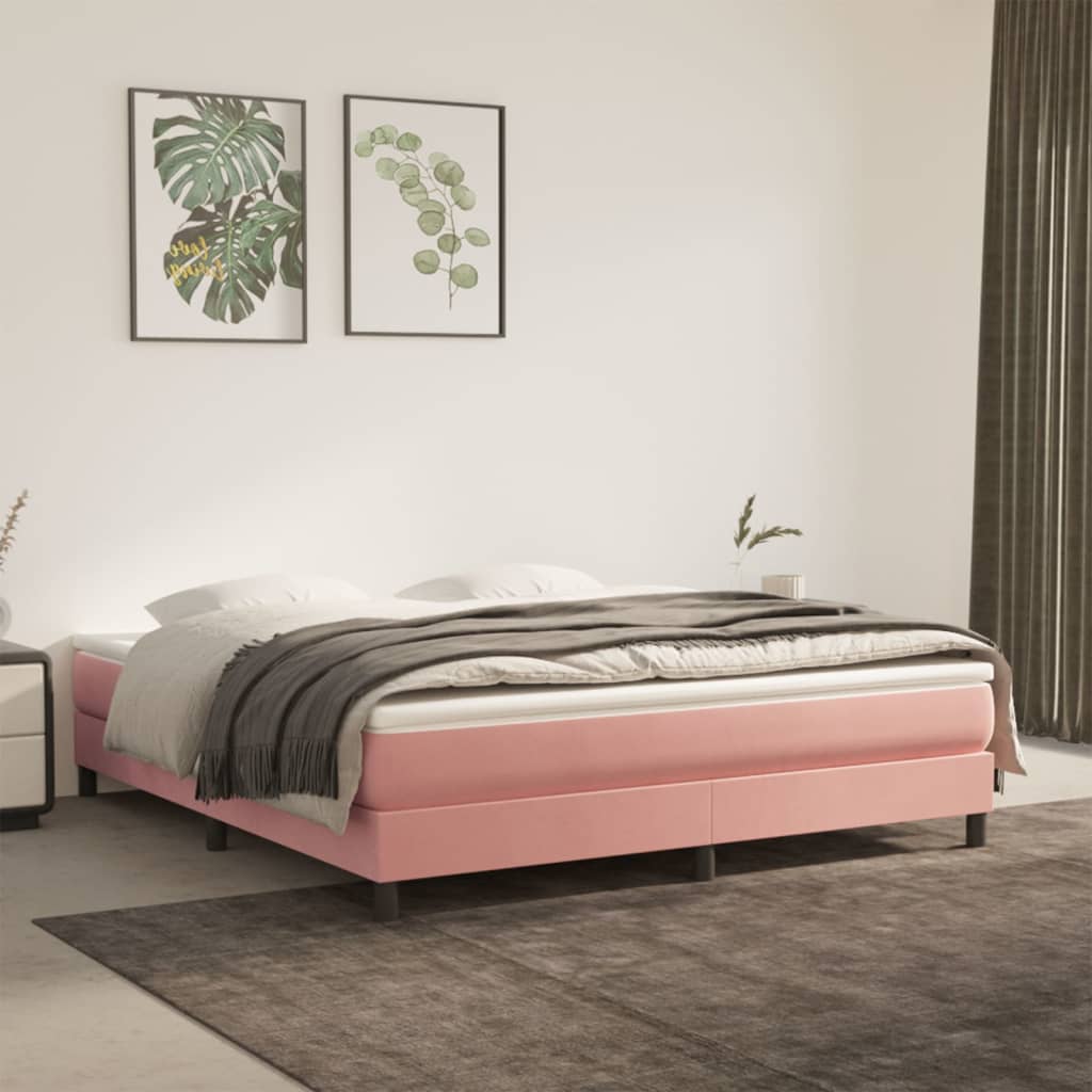 Boxspringframe fluweel roze 160x200 cm - Griffin Retail