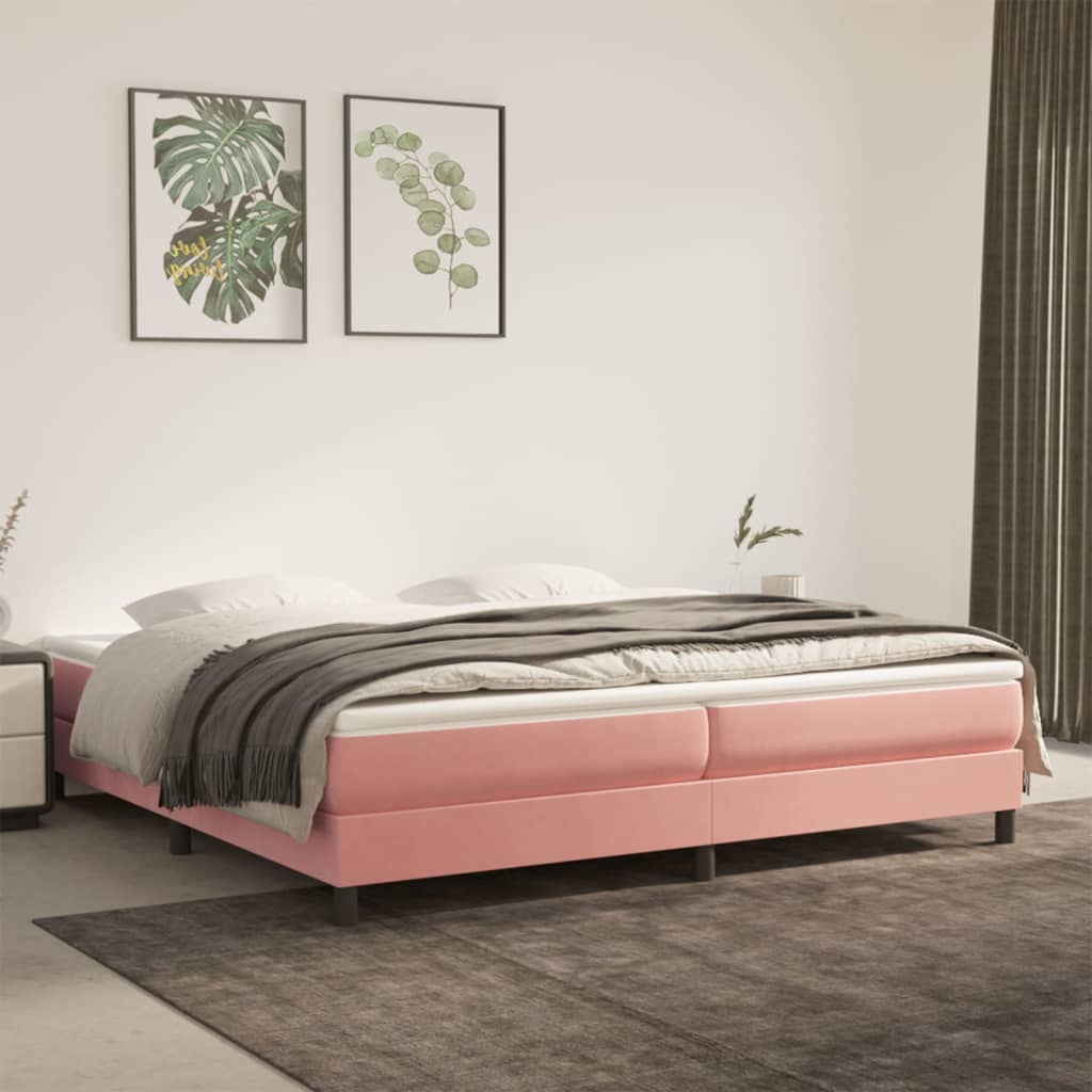 Boxspringframe fluweel roze 200x200 cm - Griffin Retail