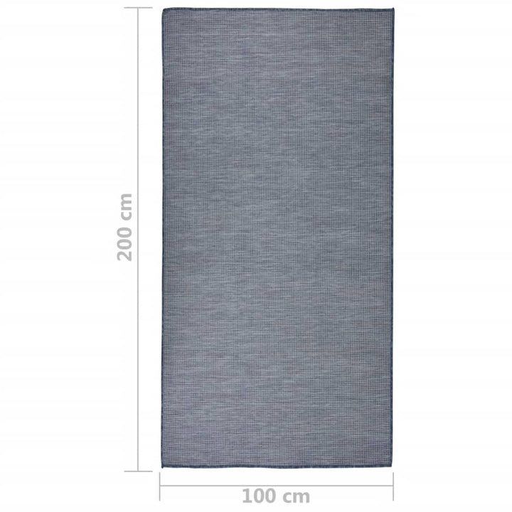 Buitenkleed platgeweven 100x200 cm blauw - Griffin Retail