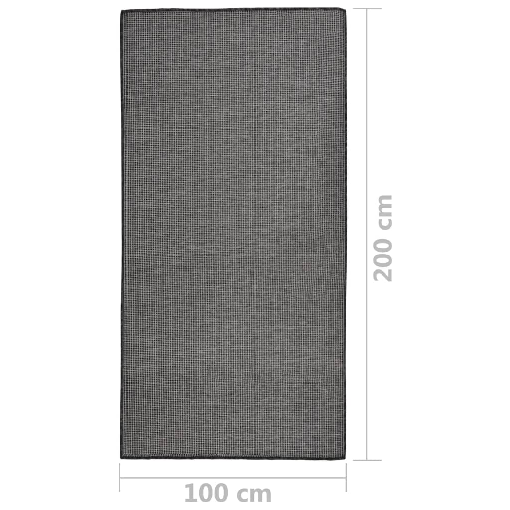 Buitenkleed platgeweven 100x200 cm grijs - Griffin Retail