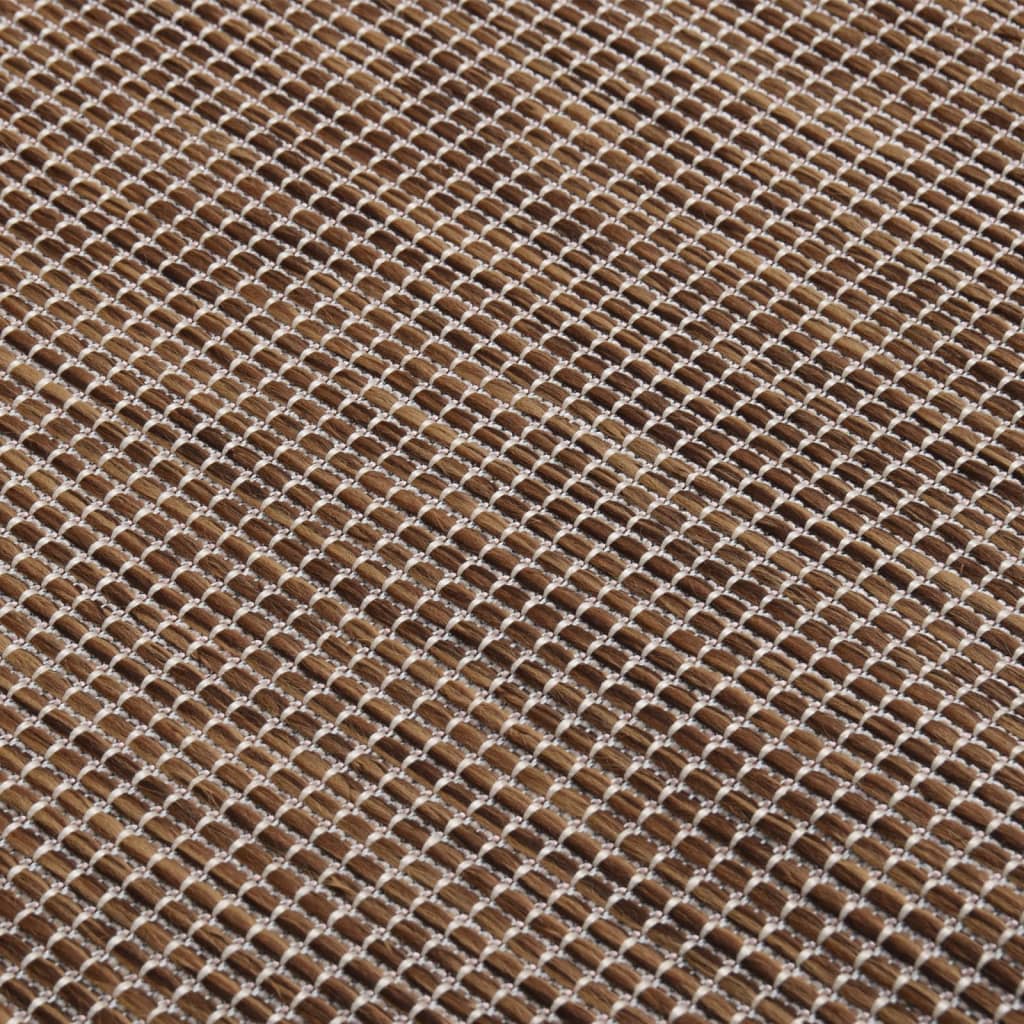 Buitenkleed platgeweven 120x170 cm bruin - Griffin Retail