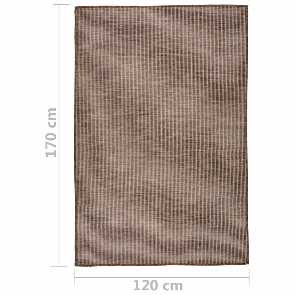Buitenkleed platgeweven 120x170 cm bruin - Griffin Retail