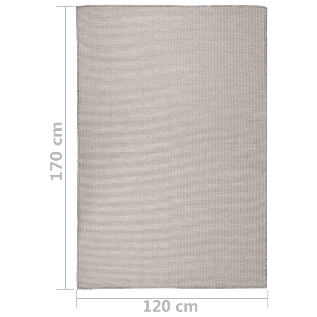 Buitenkleed platgeweven 120x170 cm taupe - Griffin Retail