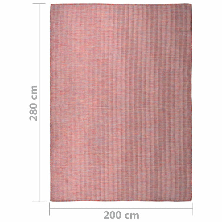 Buitenkleed platgeweven 200x280 cm rood - Griffin Retail