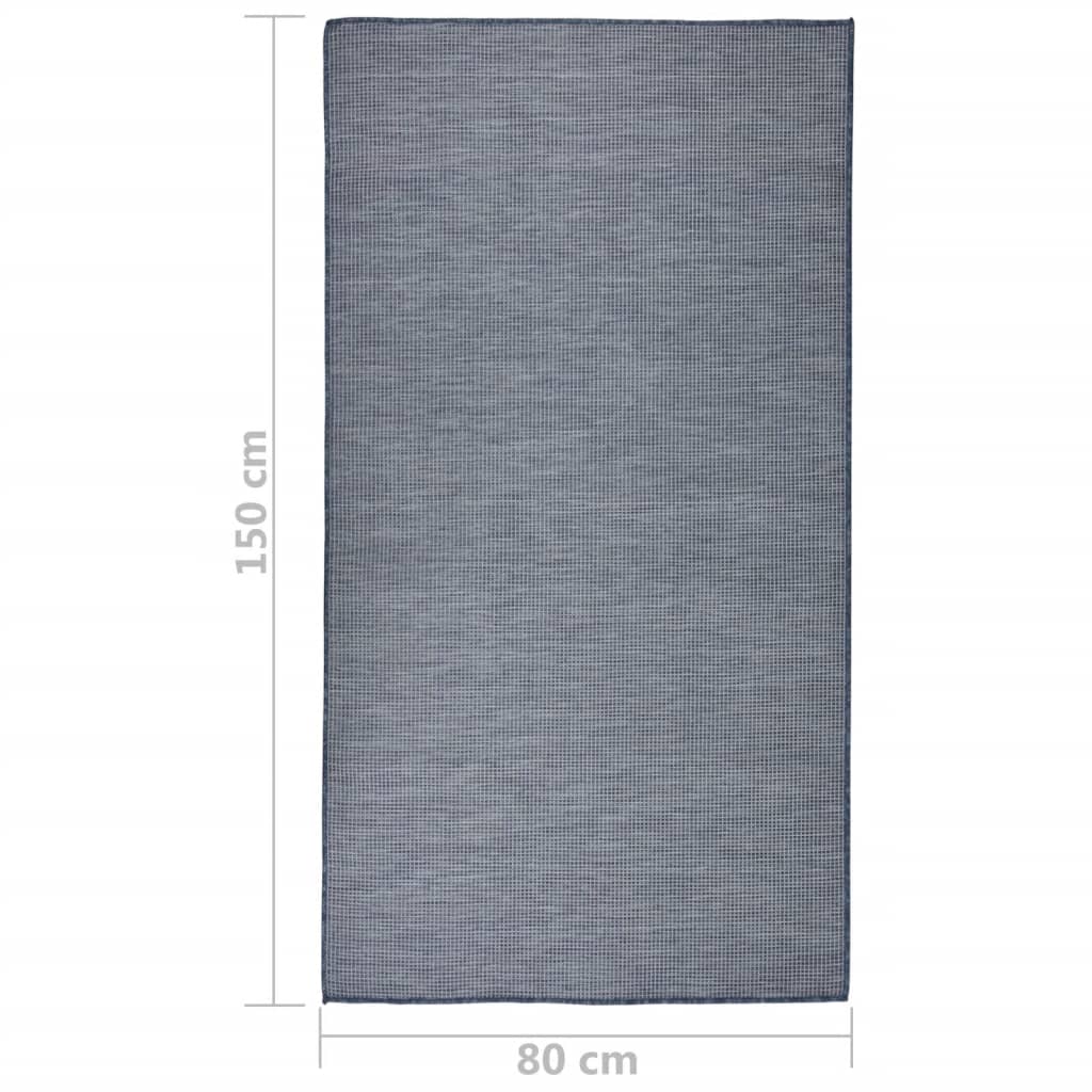 Buitenkleed platgeweven 80x150 cm blauw - Griffin Retail