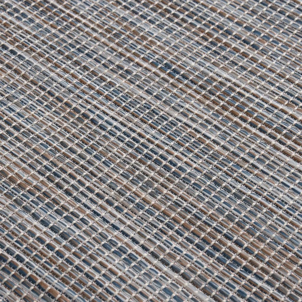 Buitenkleed platgeweven 80x150 cm bruin en zwart - Griffin Retail