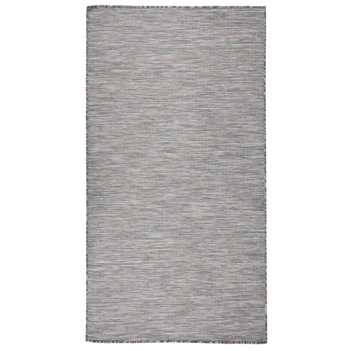 Buitenkleed platgeweven 80x150 cm bruin en zwart - Griffin Retail