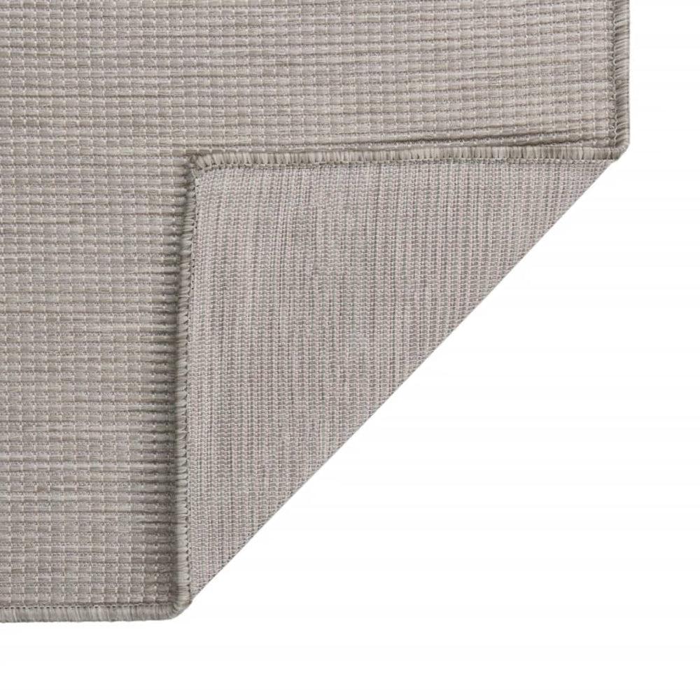 Buitenkleed platgeweven 80x150 cm taupe - Griffin Retail