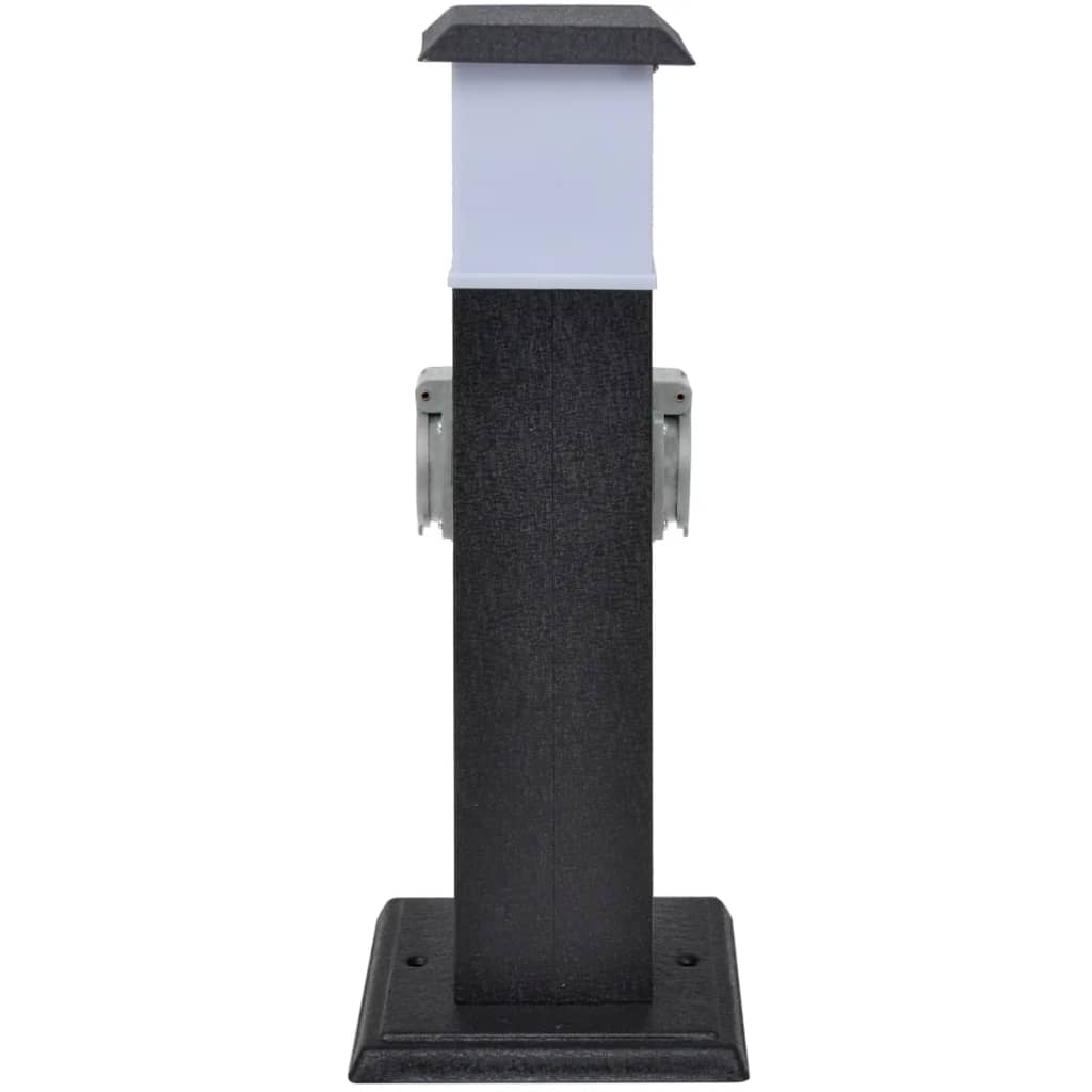 Buitenstopcontact op zuil met lamp (zwart) - Griffin Retail