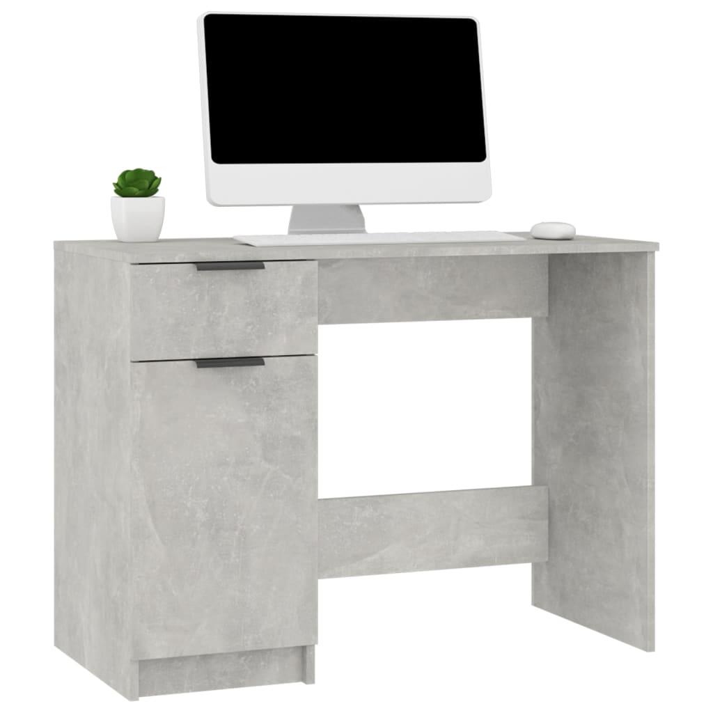 Bureau 100x50x75 cm bewerkt hout betongrijs - Griffin Retail