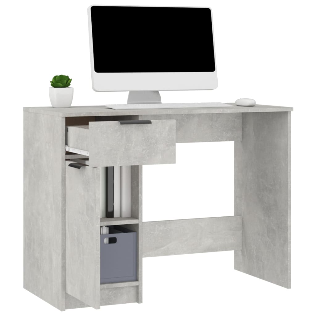 Bureau 100x50x75 cm bewerkt hout betongrijs - Griffin Retail