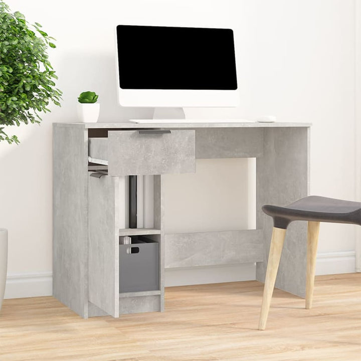 Bureau 100x50x75 cm bewerkt hout betongrijs - Griffin Retail