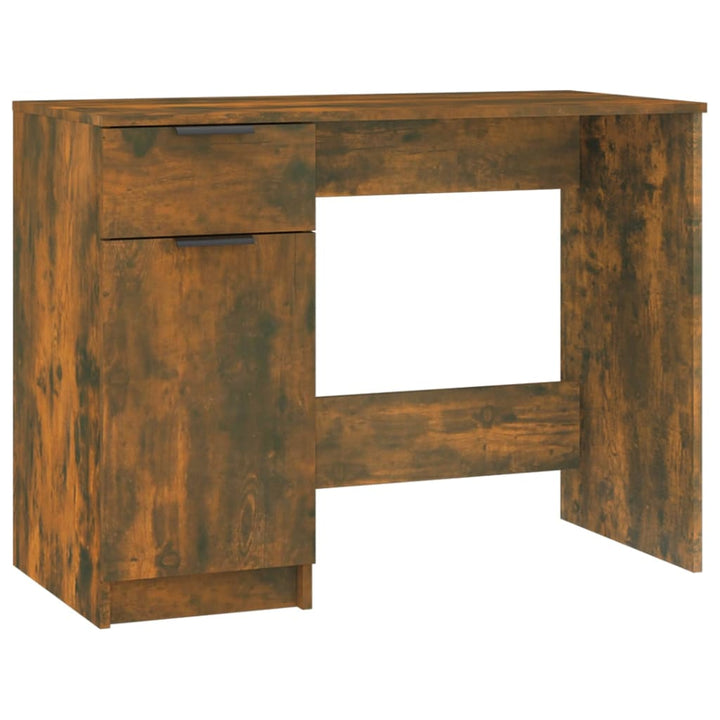 Bureau 100x50x75 cm bewerkt hout gerookt eikenkleurig - Griffin Retail