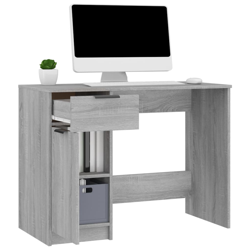 Bureau 100x50x75 cm bewerkt hout grijs sonoma eikenkleurig - Griffin Retail