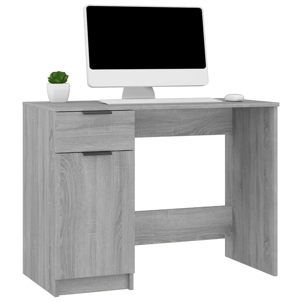 Bureau 100x50x75 cm bewerkt hout grijs sonoma eikenkleurig - Griffin Retail