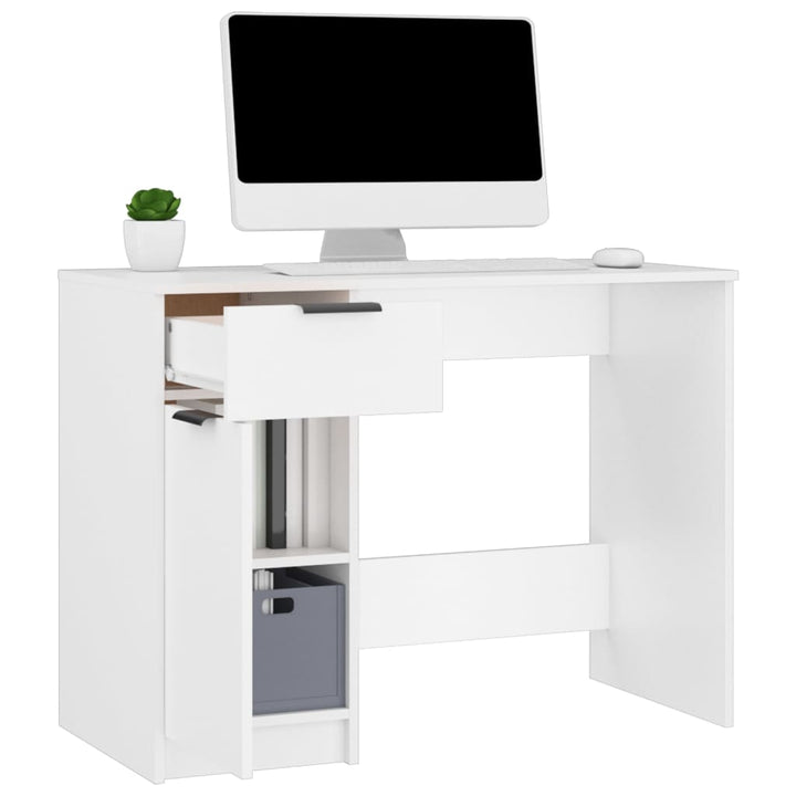 Bureau 100x50x75 cm bewerkt hout wit - Griffin Retail