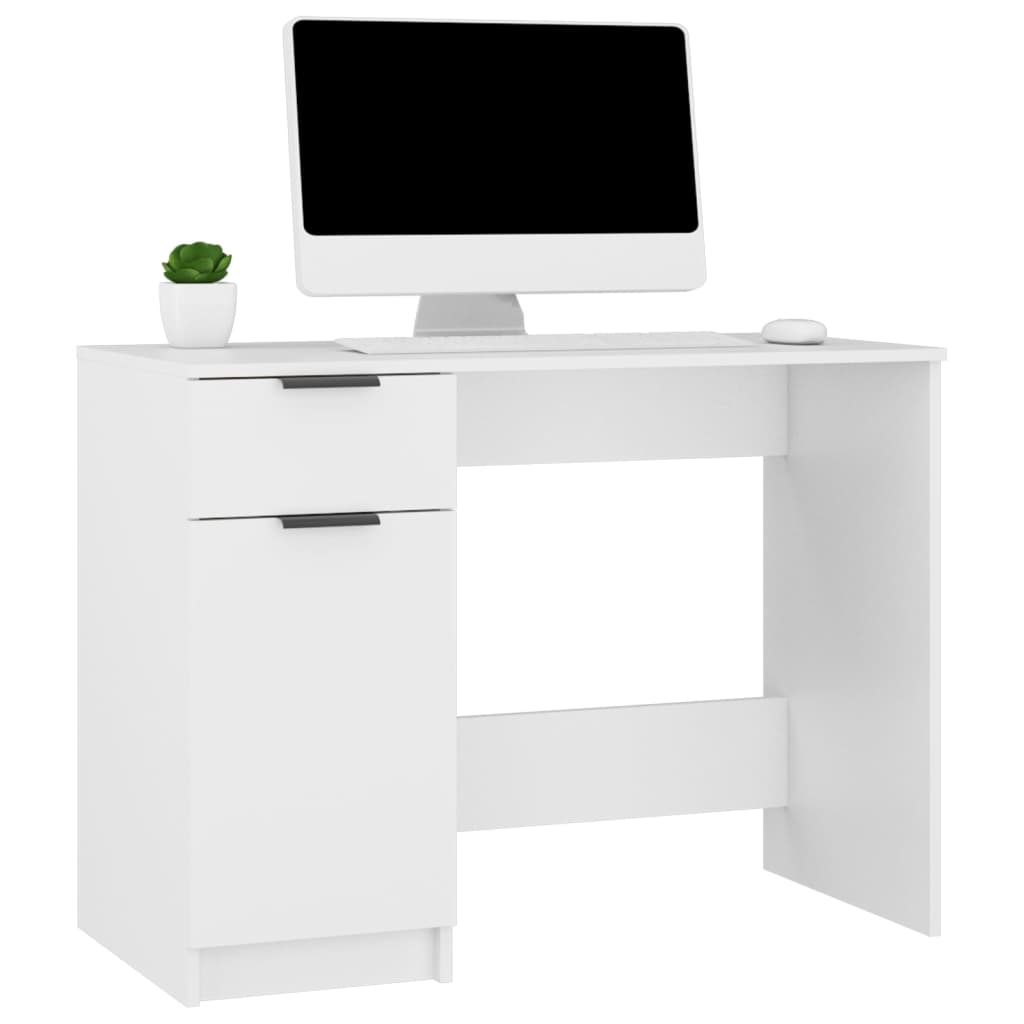 Bureau 100x50x75 cm bewerkt hout wit - Griffin Retail