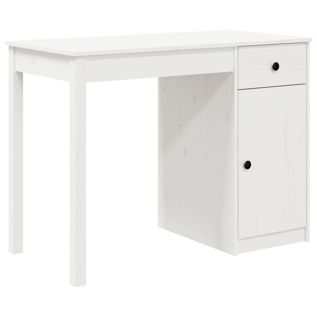 Bureau 100x50x75 cm massief grenenhout wit - Griffin Retail