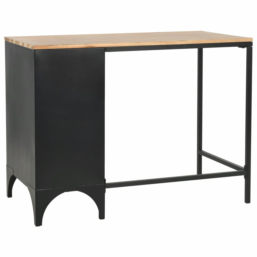 Bureau 100x50x76 cm massief vurenhout en staal - Griffin Retail