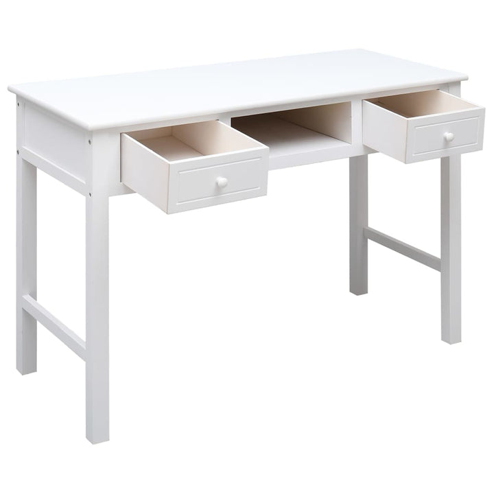 Bureau 108x45x76 cm massief paulowniahout wit - Griffin Retail