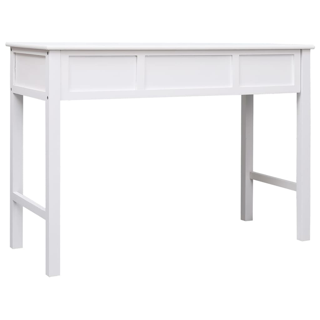 Bureau 108x45x76 cm massief paulowniahout wit - Griffin Retail