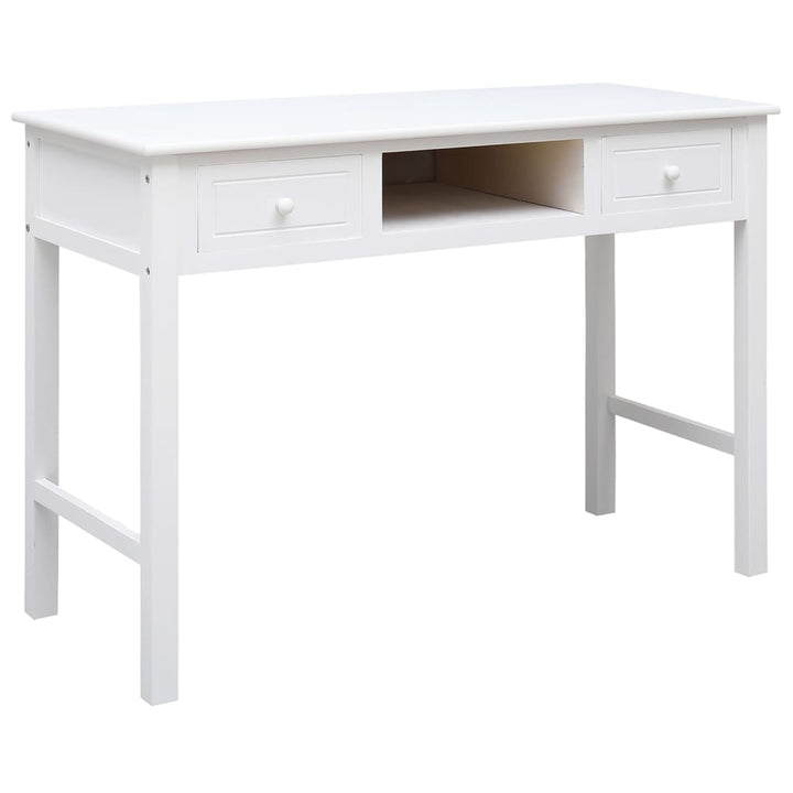 Bureau 108x45x76 cm massief paulowniahout wit - Griffin Retail