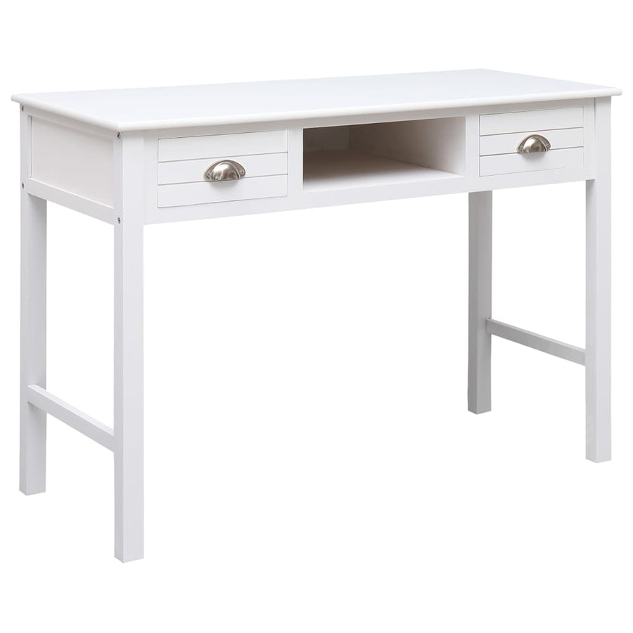 Bureau 108x45x76 cm massief paulowniahout wit - Griffin Retail