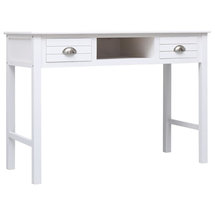 Bureau 108x45x76 cm massief paulowniahout wit - Griffin Retail