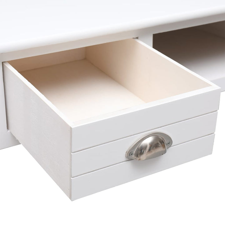 Bureau 108x45x76 cm massief paulowniahout wit - Griffin Retail