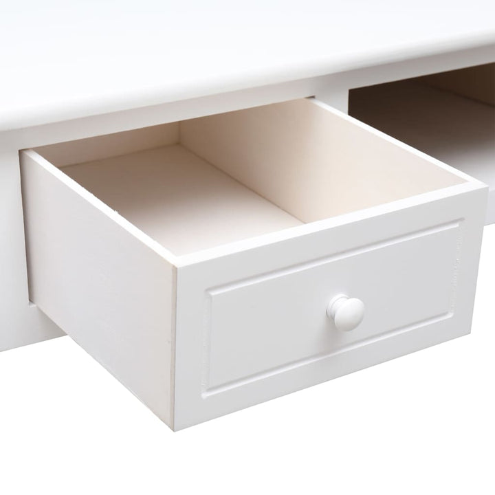 Bureau 108x45x76 cm massief paulowniahout wit - Griffin Retail