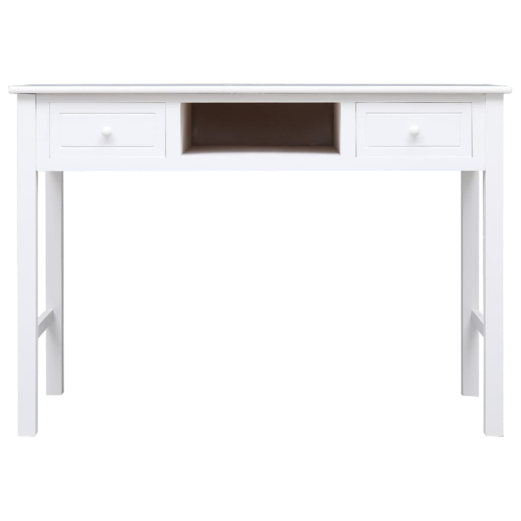 Bureau 108x45x76 cm massief paulowniahout wit - Griffin Retail