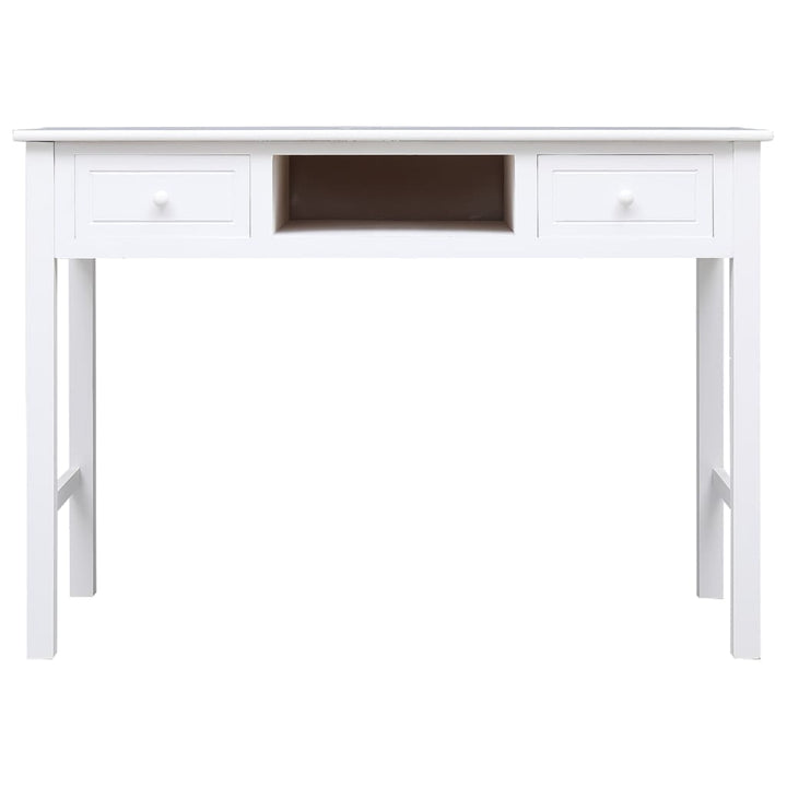 Bureau 108x45x76 cm massief paulowniahout wit - Griffin Retail