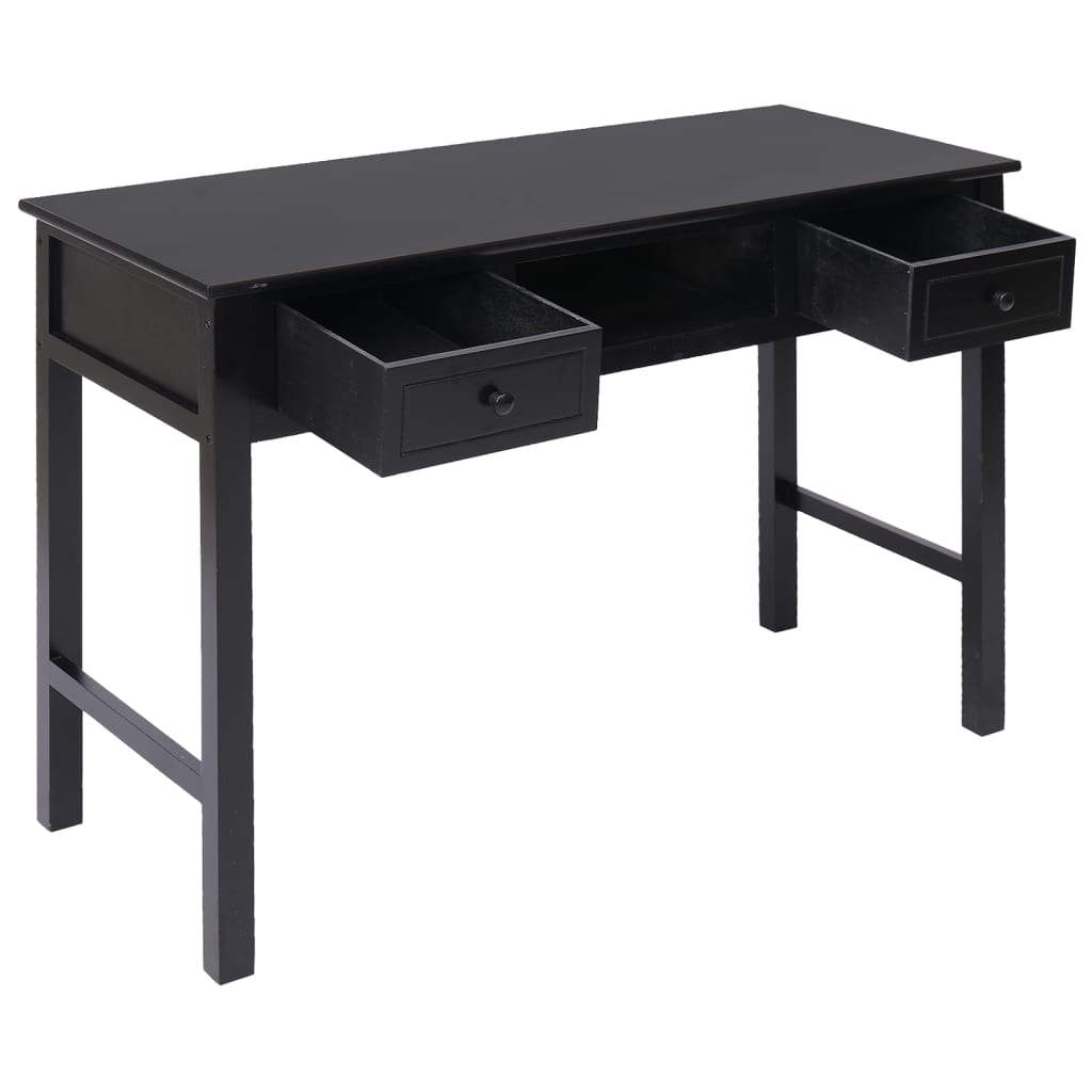 Bureau 108x45x76 cm massief paulowniahout zwart - Griffin Retail