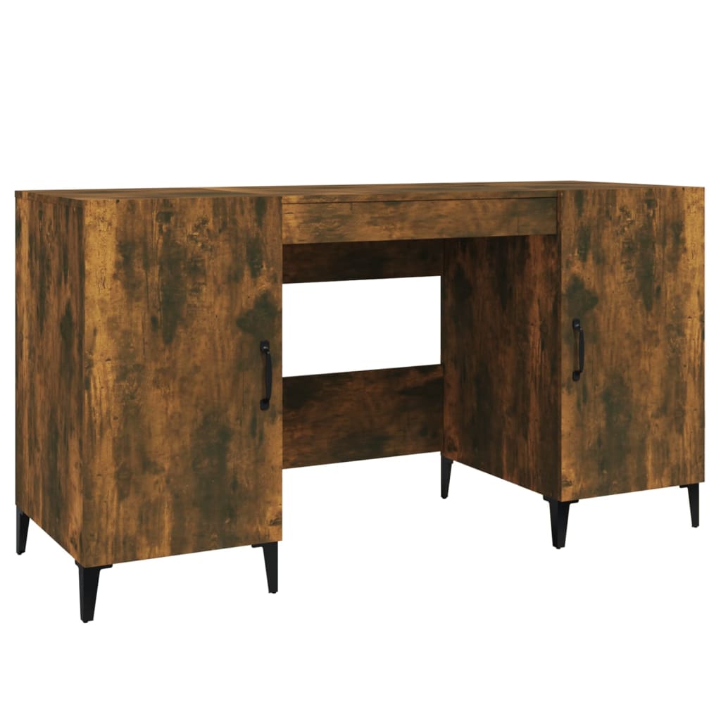 Bureau 140x50x75 cm bewerkt hout gerookt eikenkleurig - Griffin Retail