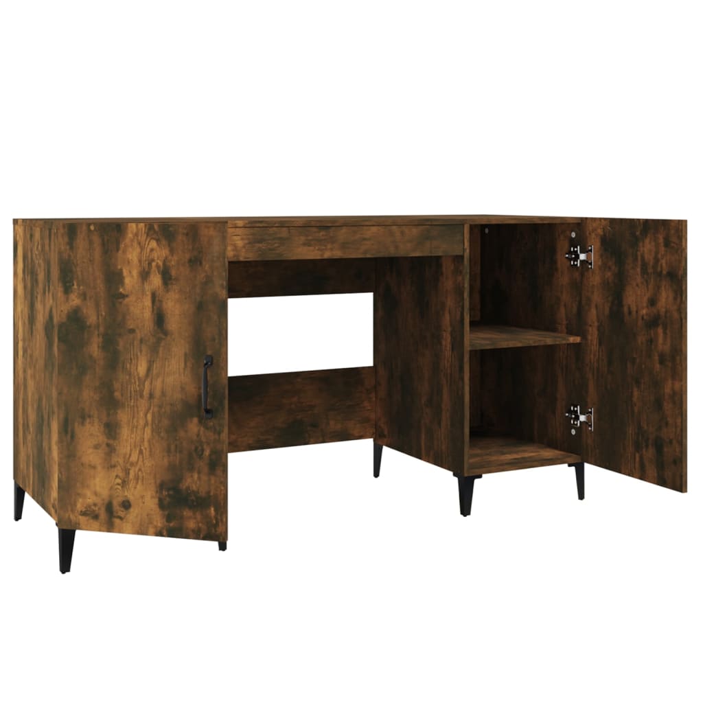 Bureau 140x50x75 cm bewerkt hout gerookt eikenkleurig - Griffin Retail